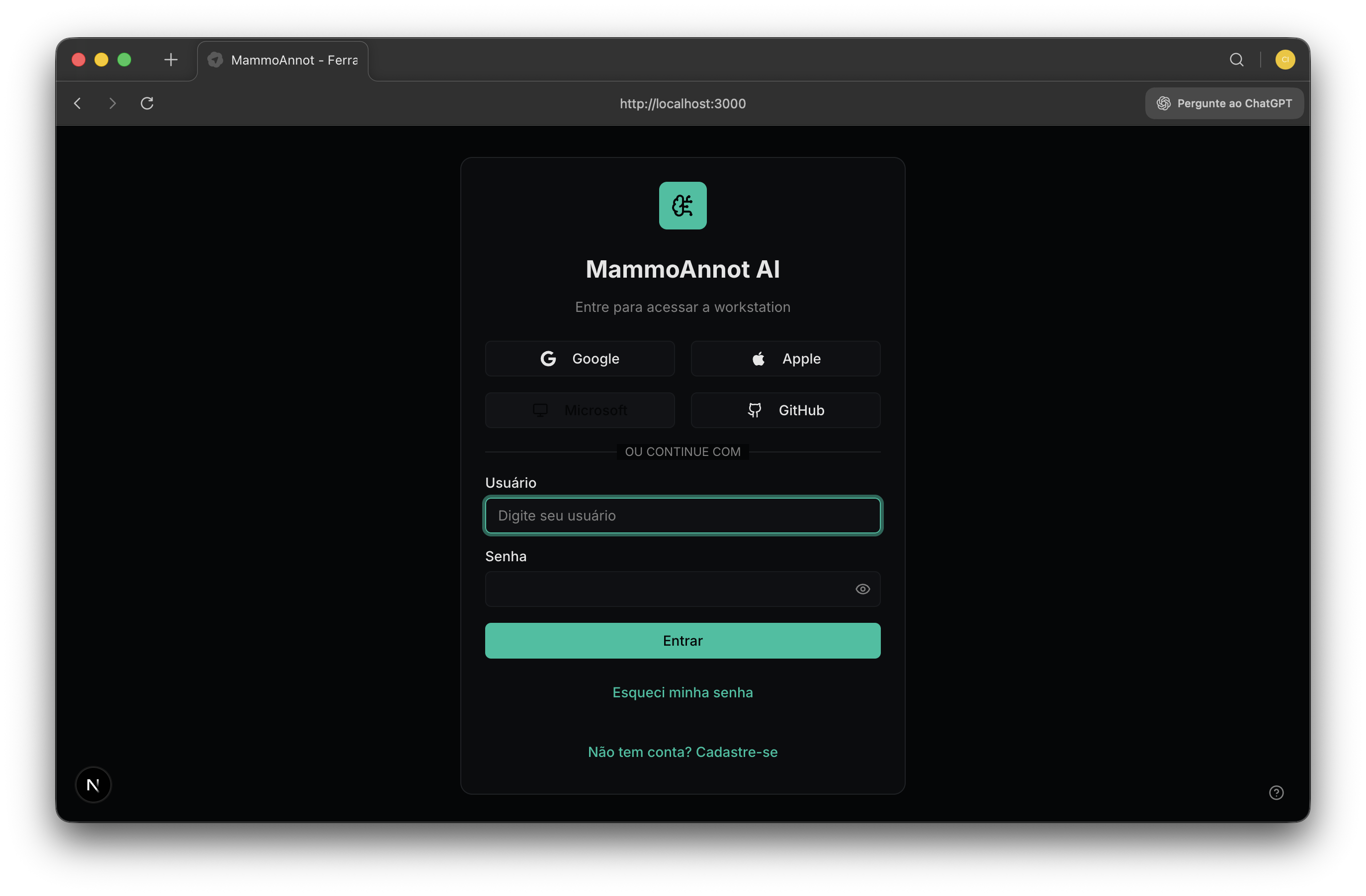 Tela de anotacao semiautomatica em mamografia