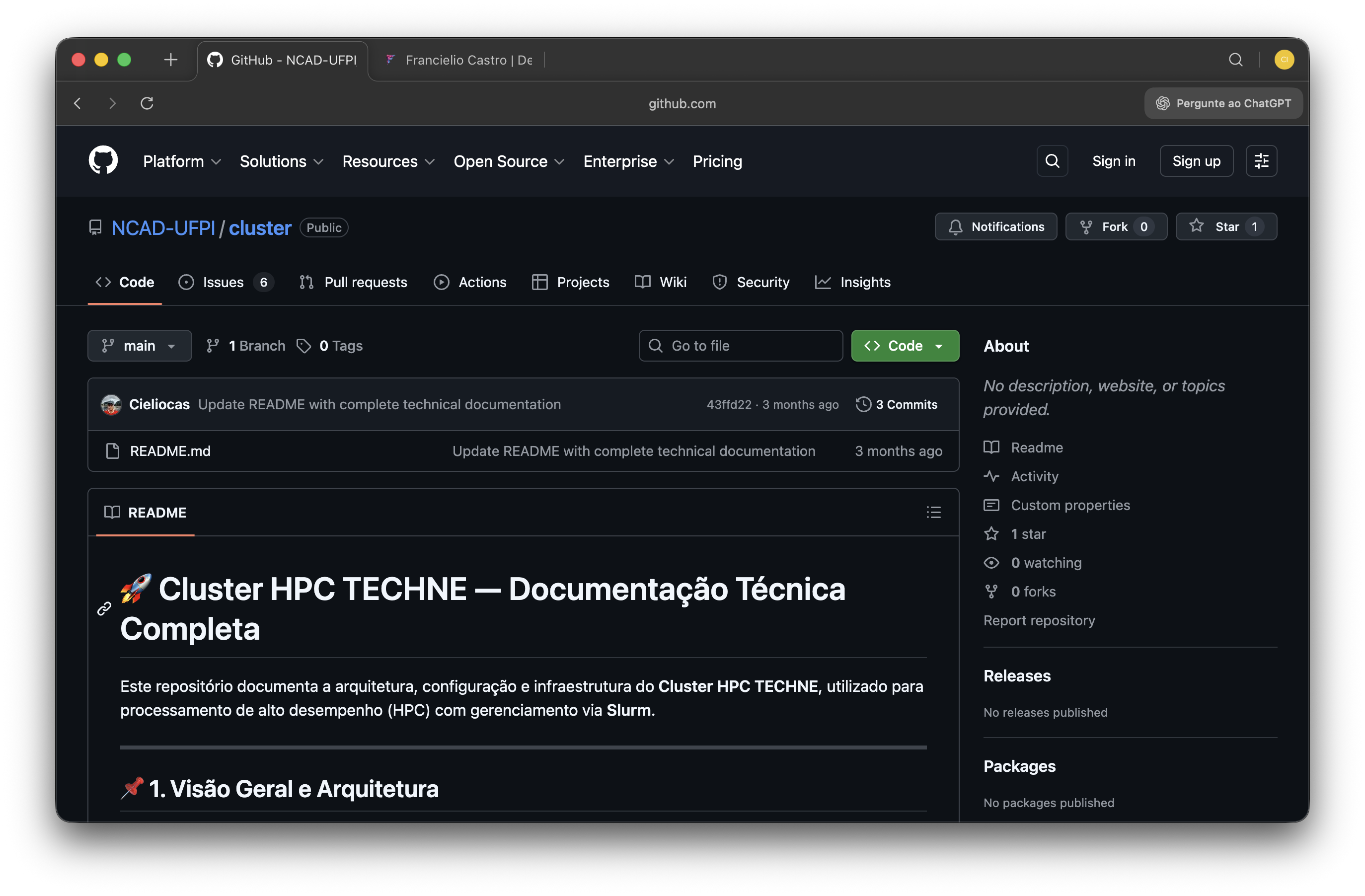 Capa do Cluster TECHNE - UFPI